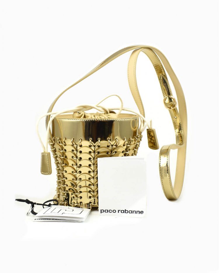 Bolsa Paco Rabanne Original Mirrored Leather Bucket Feminina